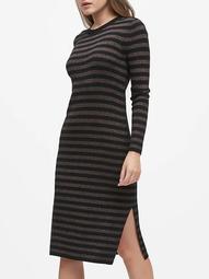 Metallic Stripe Sweater Dress