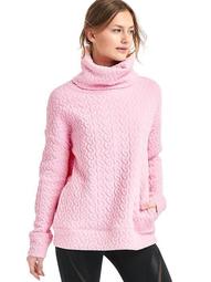 Jacquard Funnel-Neck Pullover Sweatshirt