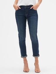 Mid Rise Cropped Girlfriend Jeans