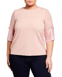 Plus Size Ruched-Sleeve Shirt