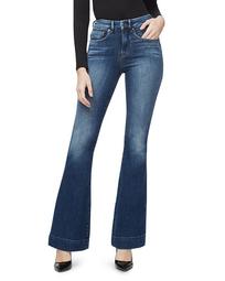 Flared Trouser-Hem Jeans in Blue293