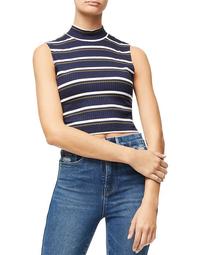 Ribbed Mock Neck Cropped Top