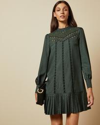 Lace detail long sleeved dress