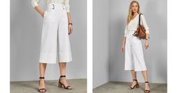Belted tailored culottes