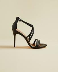 Metallic strappy leather sandals
