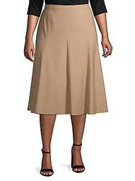 Plus Wool-Blend Midi Skirt