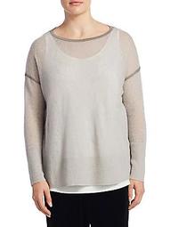 Plus Mohair-Blend Sequin Sweater
