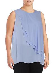 Plus Double Layer Front Sleeveless Top