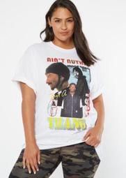 White G Thang Snoop Dogg Oversized Graphic Tee
