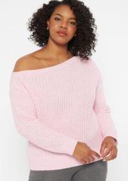 Plus Pink Chenille Slouchy Sweater