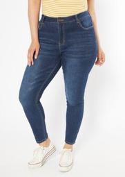 Plus Ultra Stretch Dark Wash High Waisted Jeggings in Short