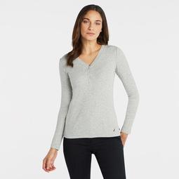 SOLID RIBBED HENLEY