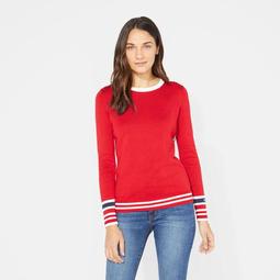 LONG SLEEVE COLORBLOCK SPORTY PULLOVER SWEATER