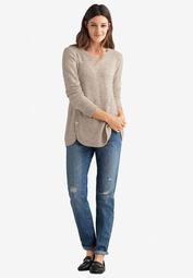 Button Trim Pullover Sweater by ellos®