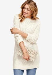 Pullover Cable Sweater Tunic by ellos®