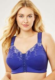 Front-Close Embroidered Wireless Posture Bra by Comfort Choice®