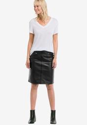Zip Pocket Leather Skirt by ellos®
