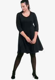 Fit-and-Flare Knit Dress by ellos®