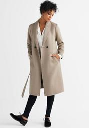 Double-Breasted Wool-Blend Coat by ellos®