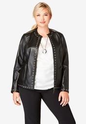 Embellished Leather Jacket