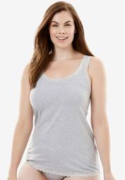 Lace-Trimmed Stretch Cotton Camisole by Comfort Choice®