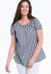 Gingham Peasant Tunic by ellos®