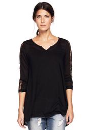 Lace Trim Long Sleeve Tunic by ellos®