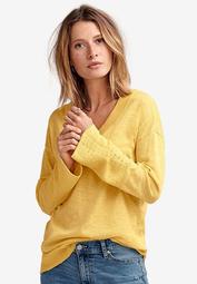Pointelle Bell-Sleeve Sweater by ellos®