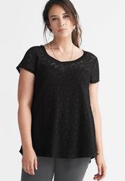 A-Line Lace Front Knit Tee by ellos®