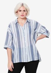 Oversized Button-Front Shirt by ellos®