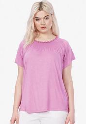 Smocked Neck Tee by ellos®