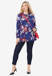 Silky Placket Front Blouse