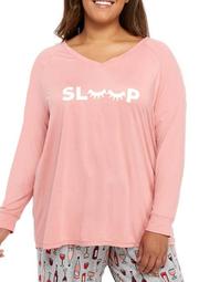 Plus Size Long Sleeve Yumy Top with Graphic