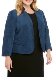 Plus Size Stand Collar Suede Kissing Jacket