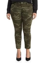 711 Plus Size Skinny Ankle Soft Camouflage Jeans