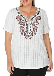 Plus Size Embroidered Top