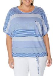 Plus Size Stripe Modal Knit Top