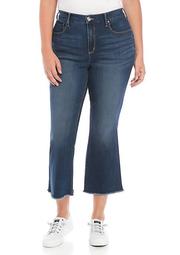 Plus Size High Rise Kick Flare Cropped Jeans