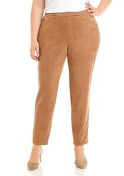 Plus Size Wild Mix Pull On Stretch Suede Pants