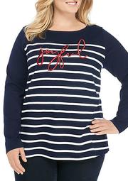 Plus Size Long Sleeve Graphic Tunic