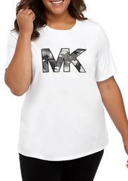 Plus Size Camo MK Logo T-Shirt
