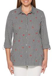 Gingham Woven Cherry Top