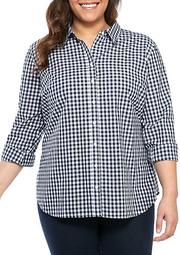 Plus Size Long Sleeve Button Up Shirt