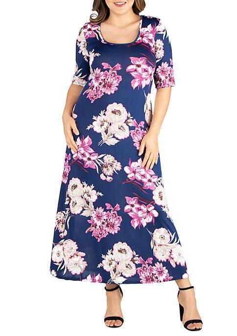 elbow length sleeve maxi dress