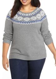 Plus Size Fair Isle Pullover Sweater