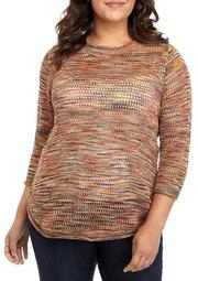 Plus Size Pointelle Pullover