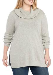 Plus Size Long Sleeve Cowl Neck Sweater