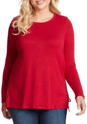 Plus Size Ally Brush Jersey Side Tie Pullover