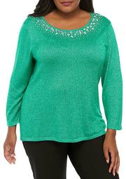 Plus Size Embellished Lurex® Sweater