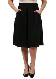 Plus Size Classic Black Knee Length Skirt